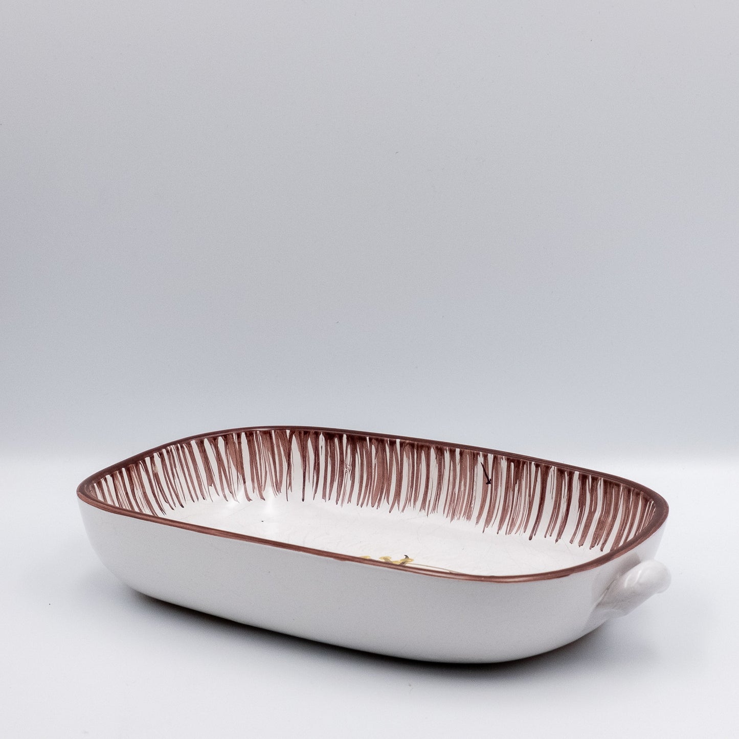 サービングディッシュ｜ボーンホルム・ケラミック Bornholm Keramik｜草花模様 ハンドペイント｜1950-70年代 デンマーク